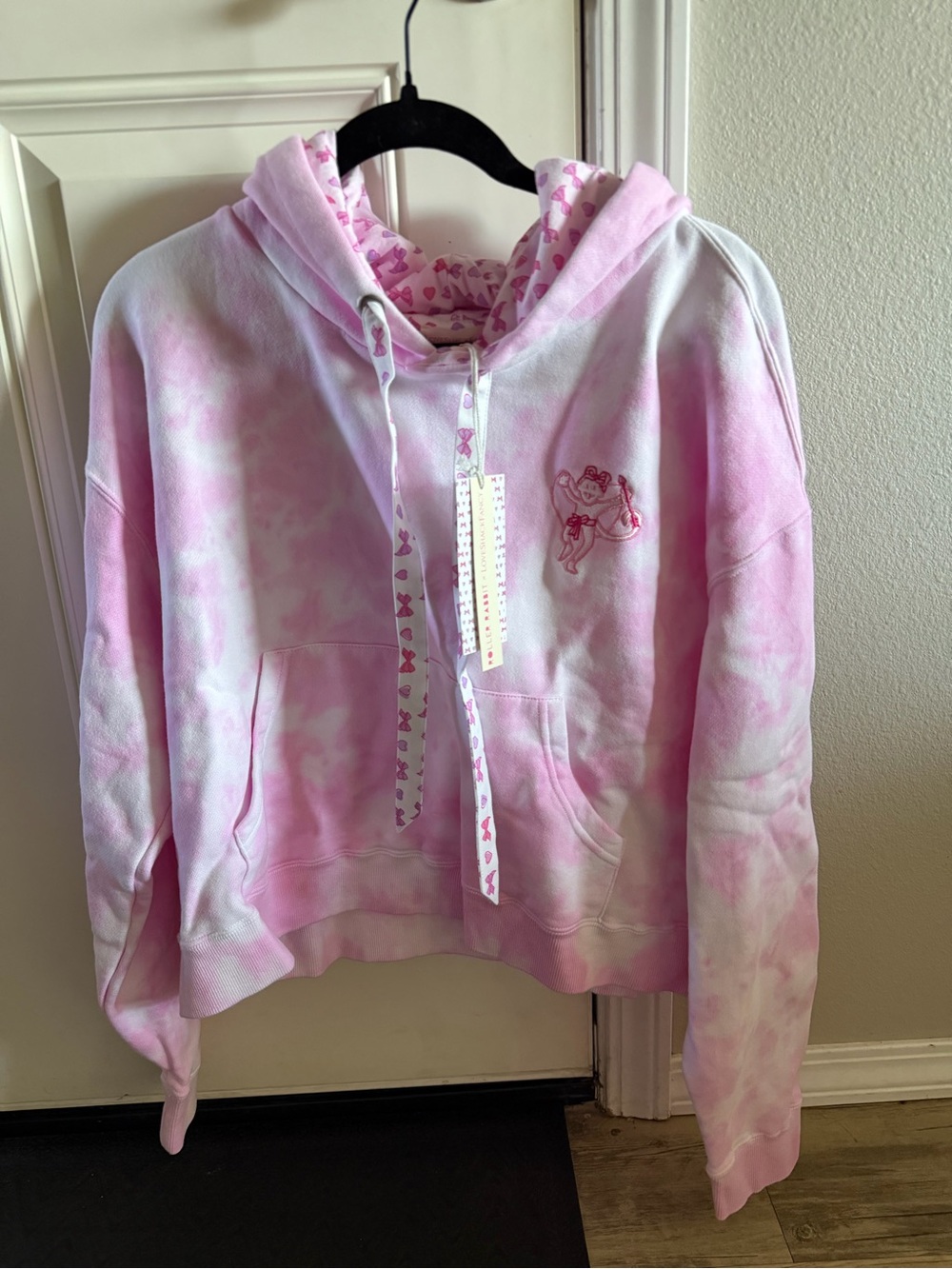 Loveshackfancy X Roller Rabbit Disco Bow Cropped Hoodie